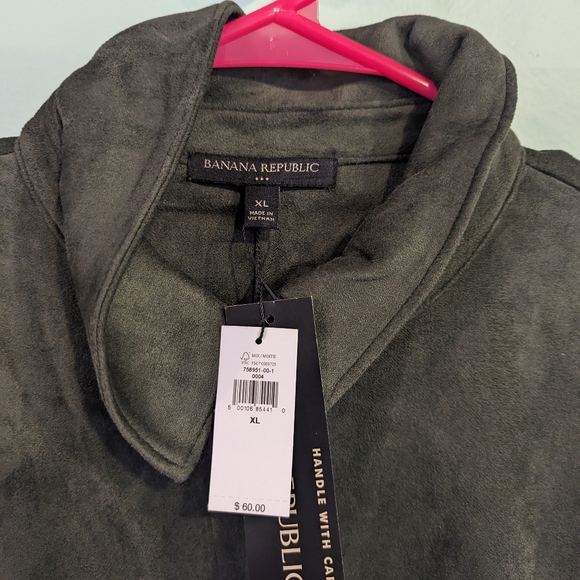🔥NWT:🔥XL SCANDI GIRL Banana Pepublic olive green suede jacket - Picture 2 of 2